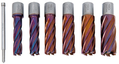 Bernardo HSSCO5-Kernbohrer-Set CDL, nACO-beschichtet, 14 - 24 mm, Bohrtiefe 50 mm 41-11044