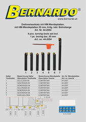 Bernardo HM-Drehmeißelsatz, 6-tlg. inkl. Bohrstange, 20 mm 44-2054