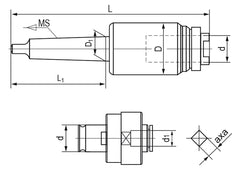 Bernardo Gewindeschneid-Schnellwechselfutterset MK 2 / M3 - M12 24-1089