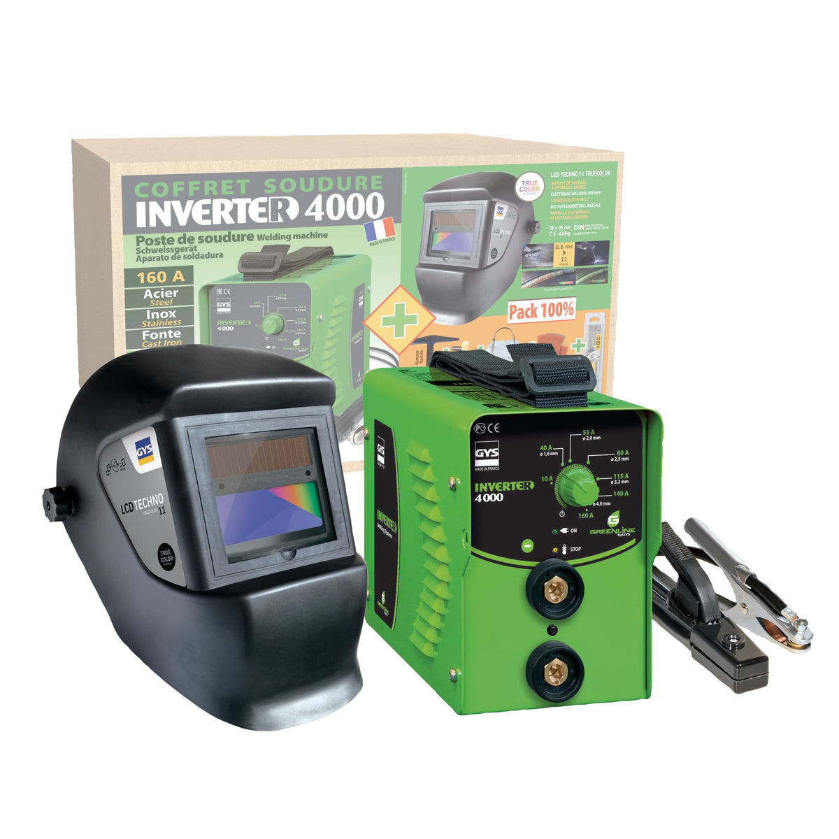 GYS INVERTER 4000 E-Hand-Inverter Set inkl. Schweißhelm LCD TECHNO 11 013346