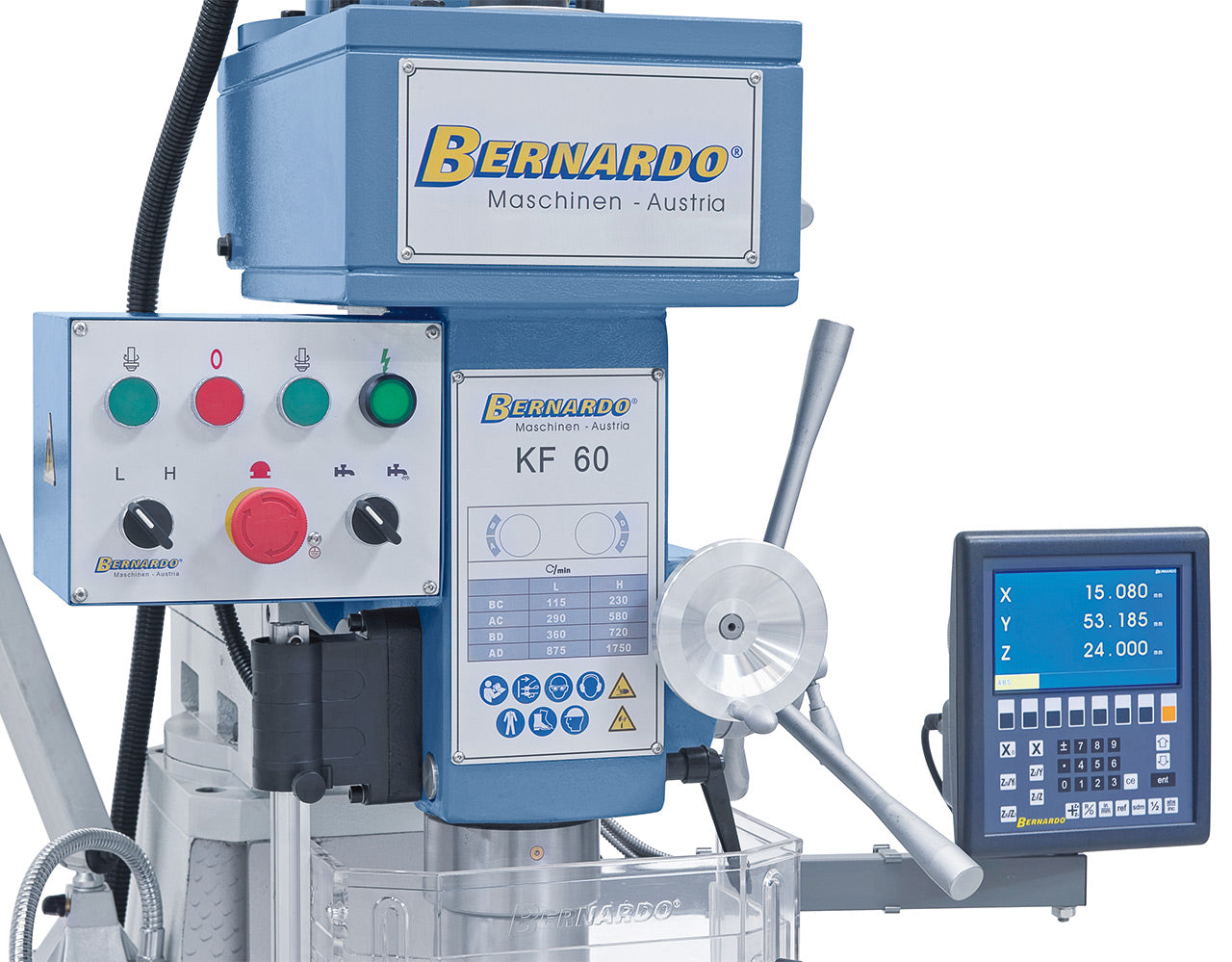 Bernardo KF 60 inkl. 3-Achs-Digitalanzeige ES-12 H und Vorschub für x/y-Achse 02-1161XL