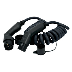GYS Ladekabel für Elektrofahrzeuge T2/T2 Spiral 5m - 32A 1ph 7.2kW 028982