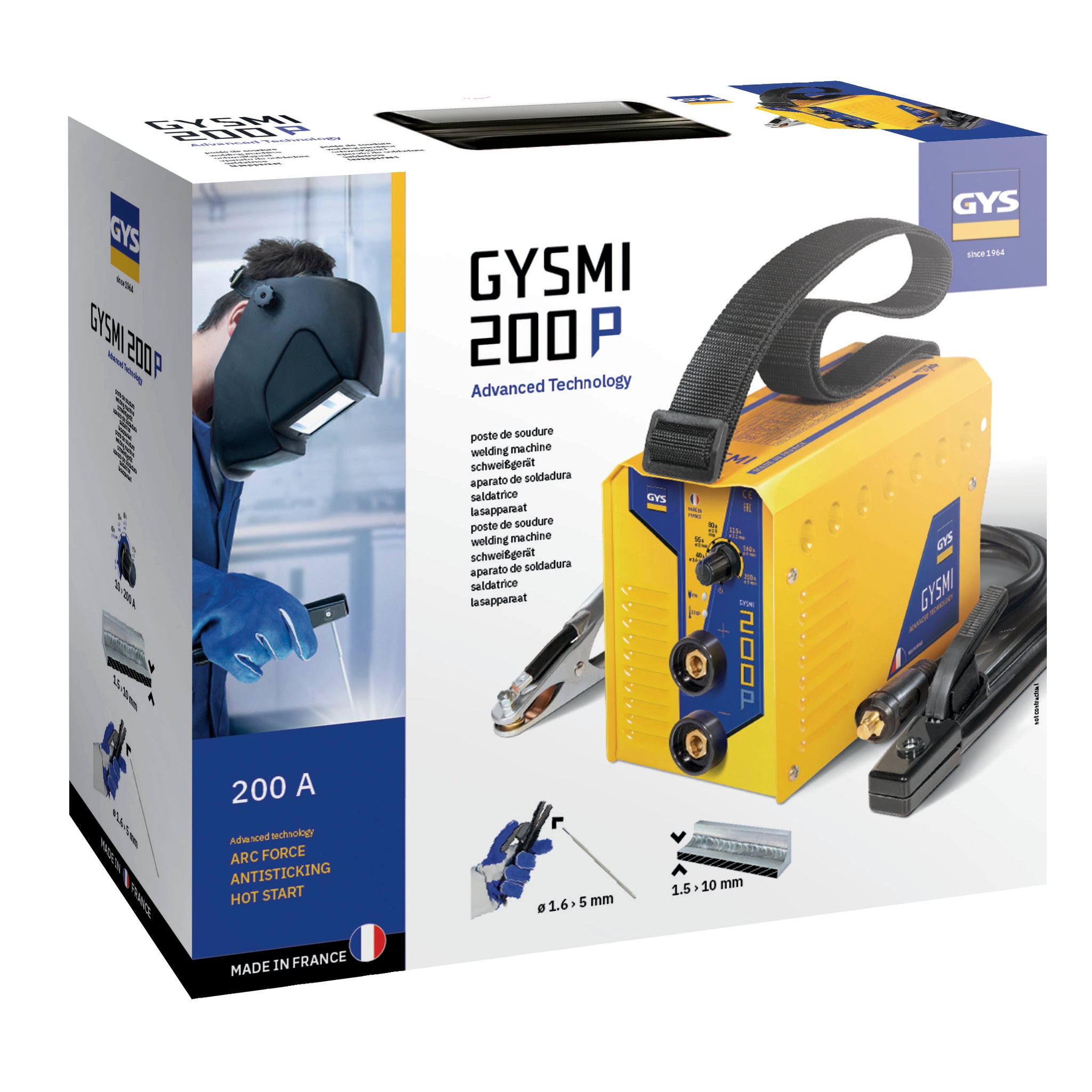 GYS GYSMI 200P E-Handschweißinverter + Zubehör im Hartschalenkoffer 030794