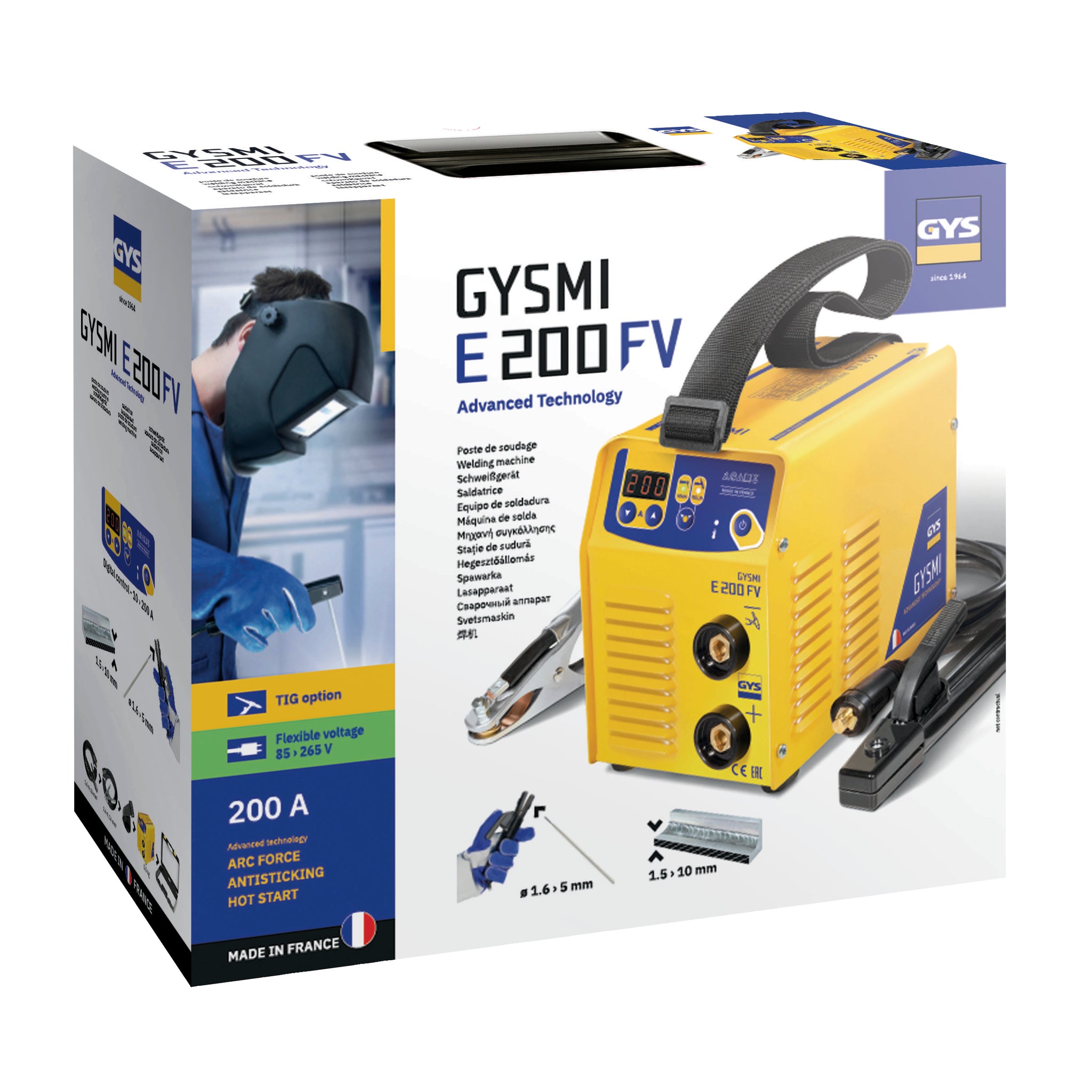 GYS GYSMI E200 FV E-Handschweißinverter + Zubehör im Hartschalenkoffer 031210