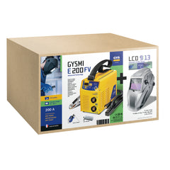 GYS GYSMI E200 FV E-Hand-Inverter Set + Schweißhelm LCD HERMES SILVER 031531
