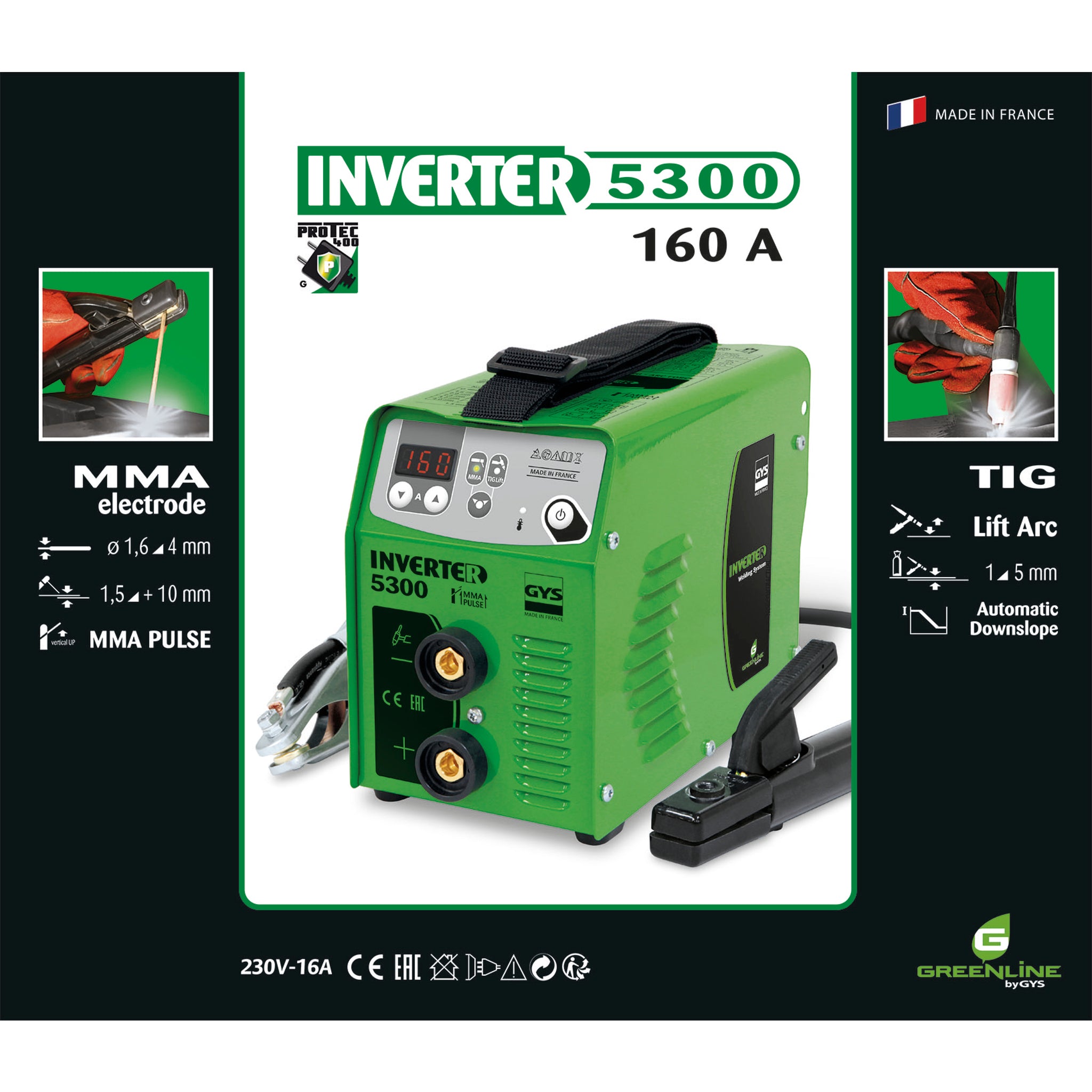 GYS INVERTER 5300 E-Handschweißinverter + Zubehör im Hartschalenkoffer 036642