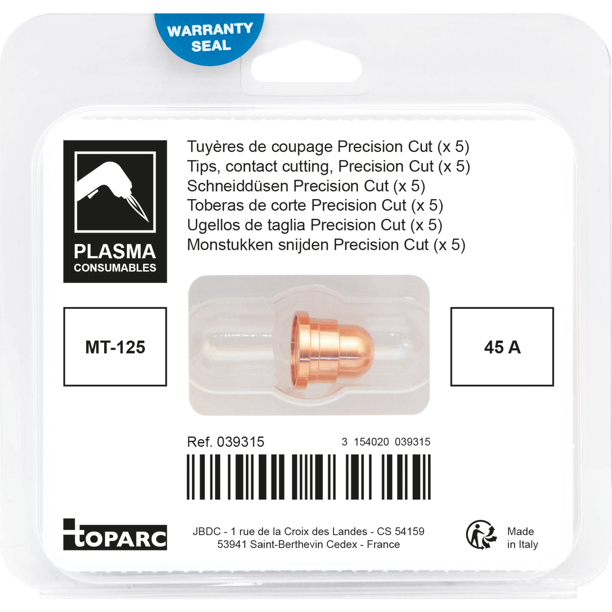 GYS 1 Schneiddüse Precisioncut 45A - für Plasmabrenner MT-125 039315
