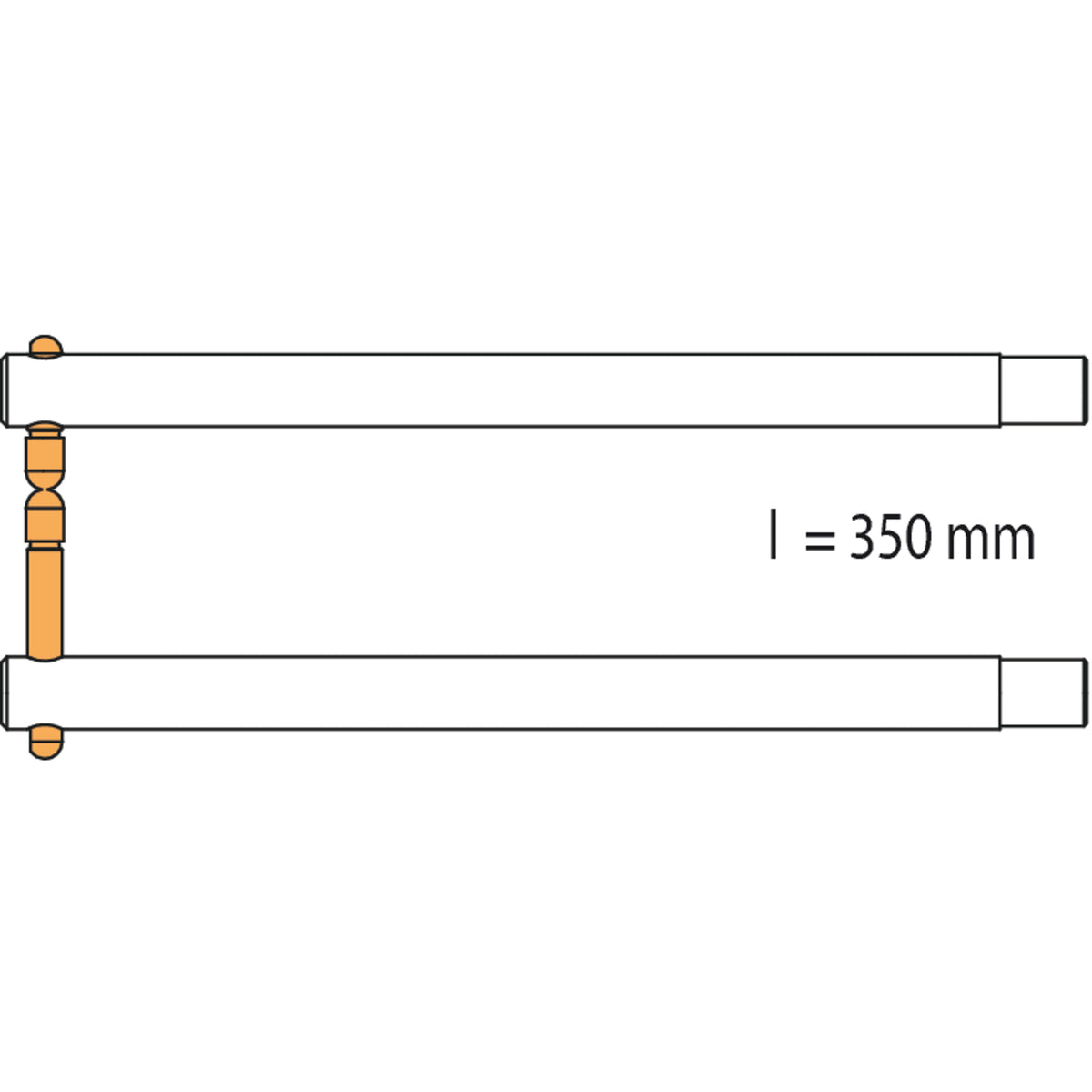 GYS Elektrodenarm PX4 x 2 - LG 350 mm - Alu - asymetrisch 047914