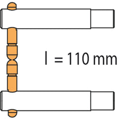 GYS Elektrodenarm PX1 x 2 - LG 110 mm - Alu - standard Arm 047945