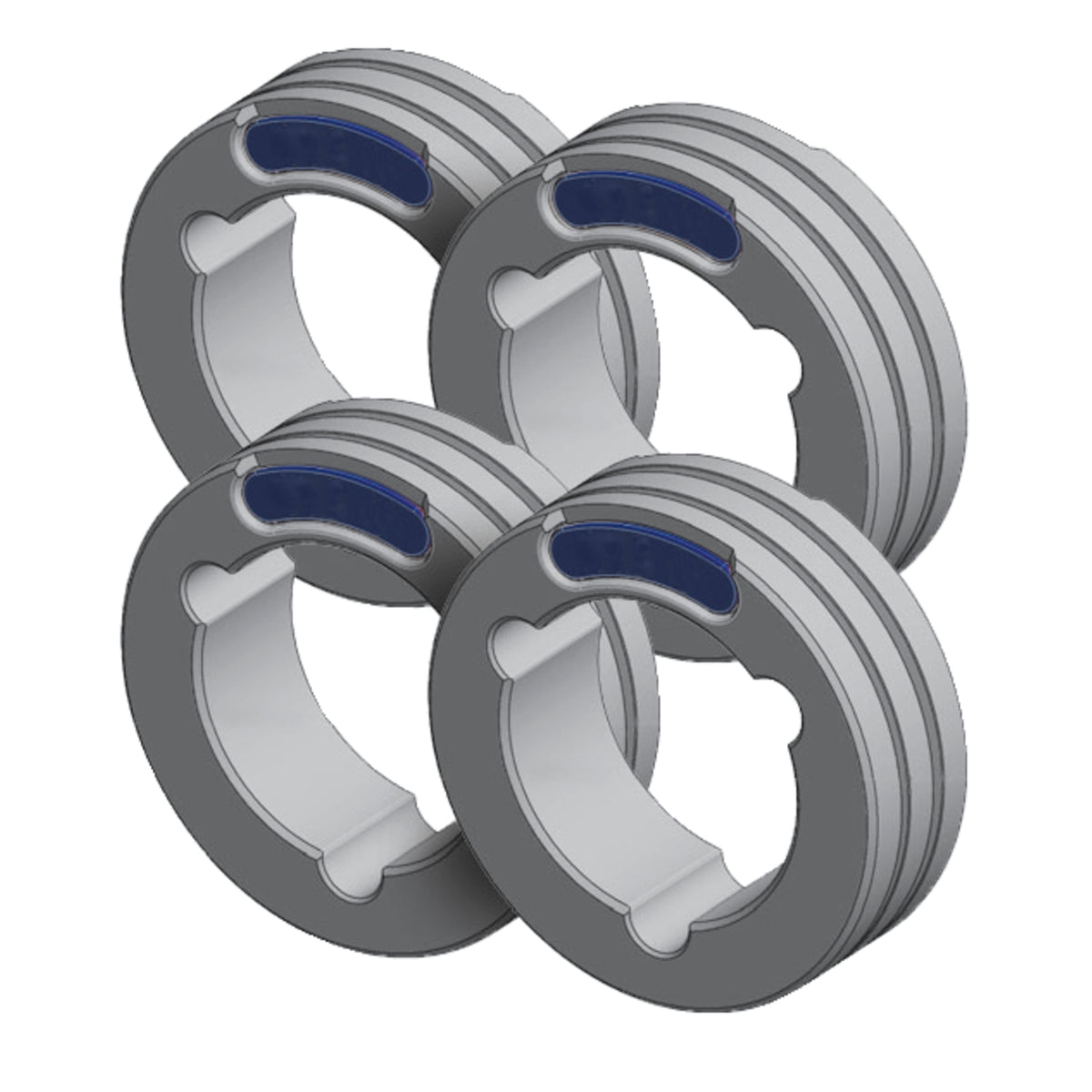 GYS 4 Drahtführungsrollen TWIN - Typ F - Ø 0,8/1,0 mm (blau/rot) - Stahl 061866