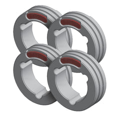 GYS 4 Drahtführungsrollen TWIN - Typ F - Ø 1,0/1,2 mm (rot/orange) - Stahl 061873