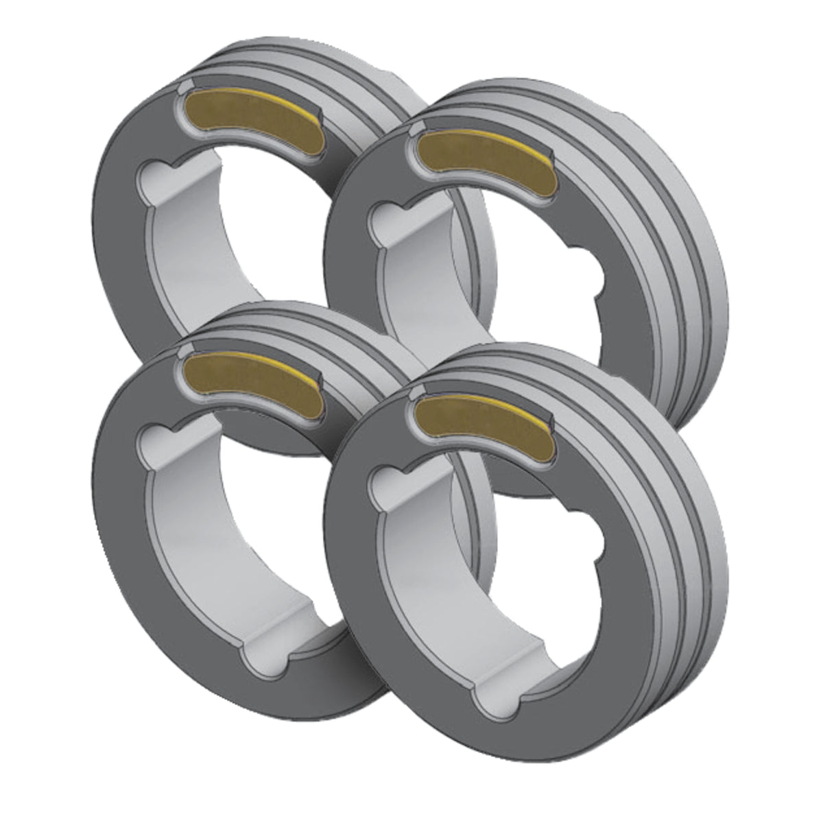 GYS 4 Drahtführungsrollen - TWIN Typ F - Ø 1,6/2,4 mm - Fülldraht - Stahl 061958