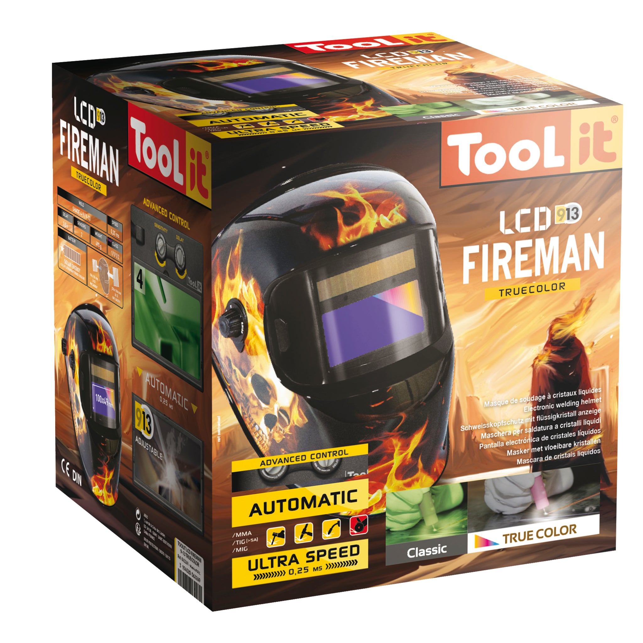GYS Schweißhelm LCD FIREMAN 9-13 TRUE COLOR 062269