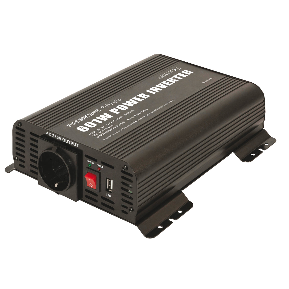 GYS Wechselrichter PSW 601W - 12V - Fernsteuerung ON/OFF 067332