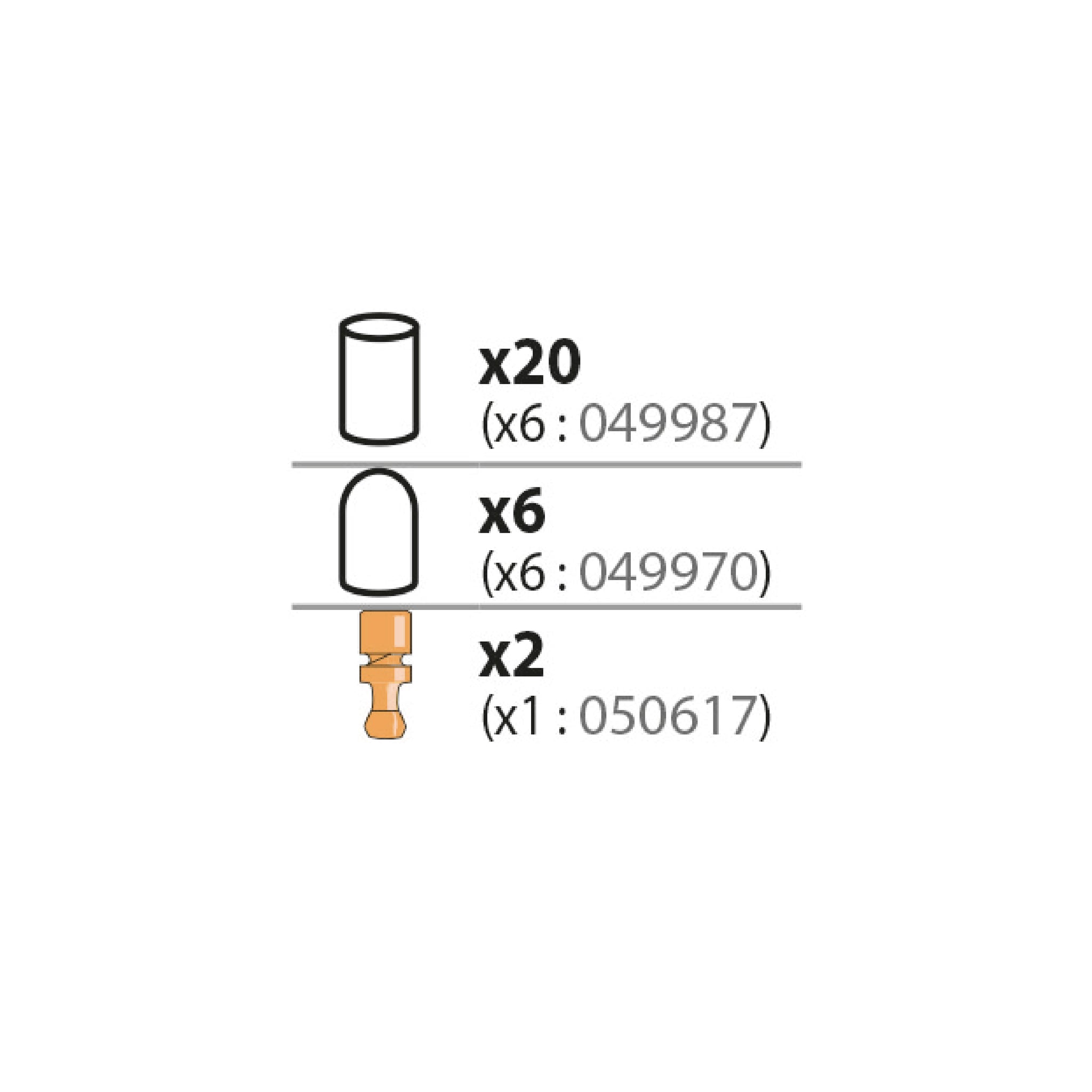 GYS Box 20 gerade Kappen Typ A + 6 runde Kappen Typ F + 2 Kugelelektrode 073449