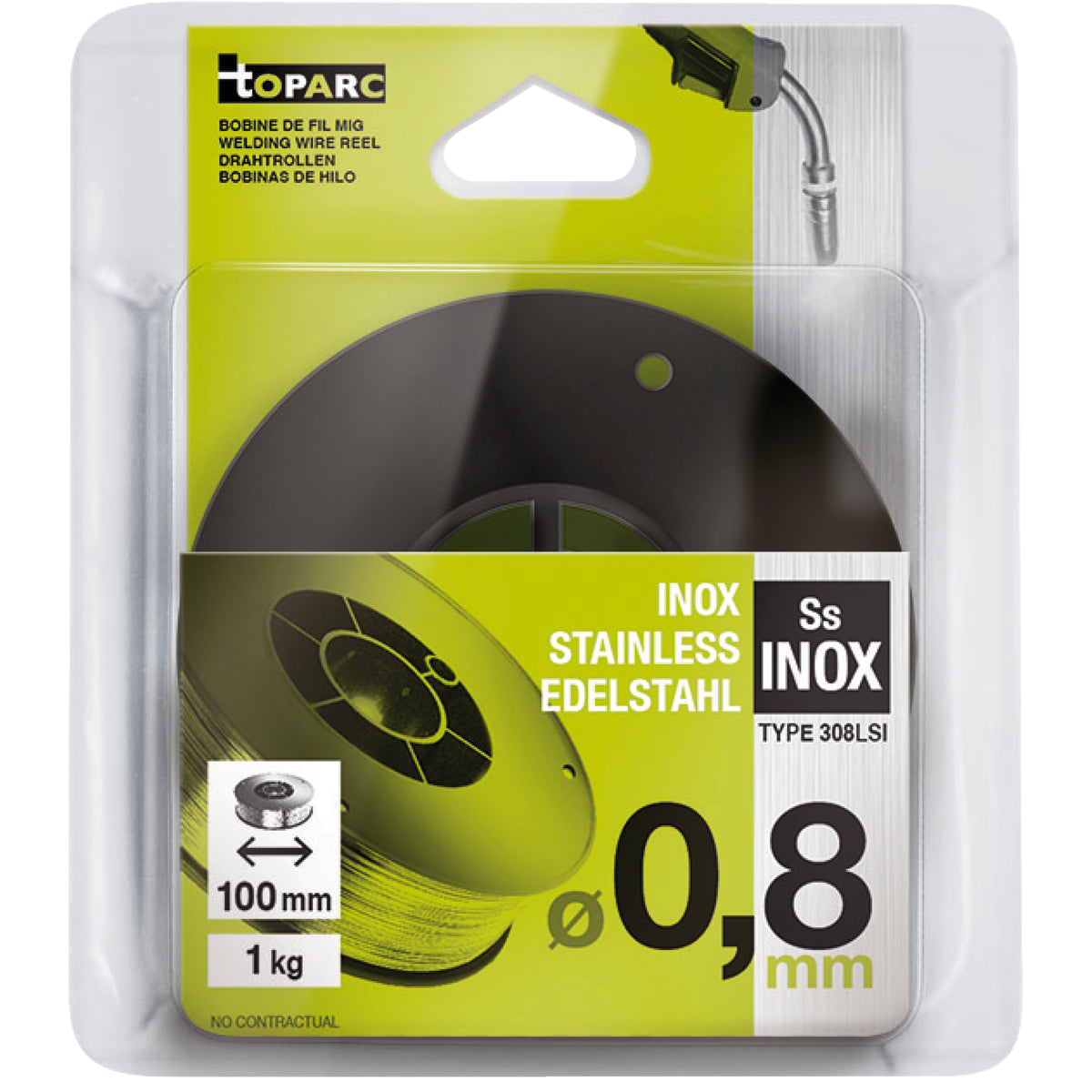 GYS Massivdrahtspule Edelstahl ER308LSi, Ø 0,8mm - Plastiktrommel S100 / 1Kg 086616