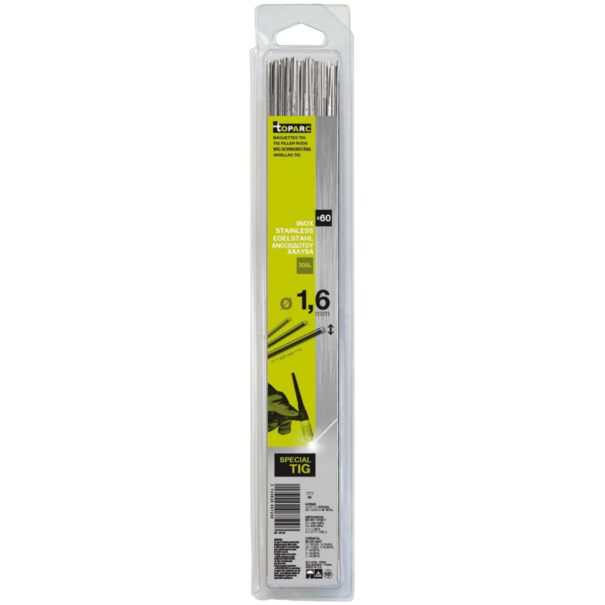 GYS 60 WIG-Schweißstäbe Edelstahl 308L- Ø 1,6mm / L. 330mm - Blister 0,33Kg 087248