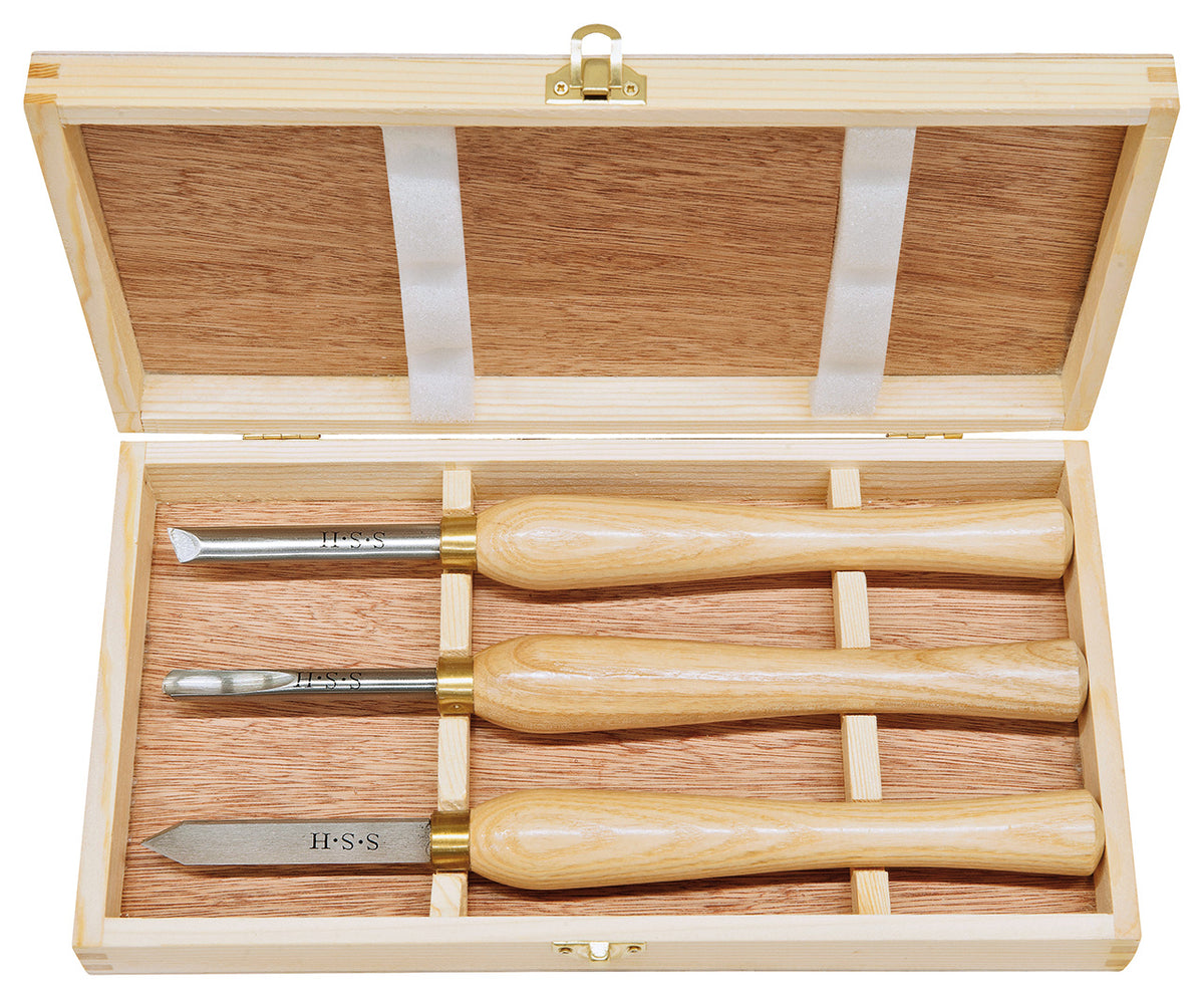 Mini-Drechselmessersatz F, HSS, 3-tlg. 10-7007