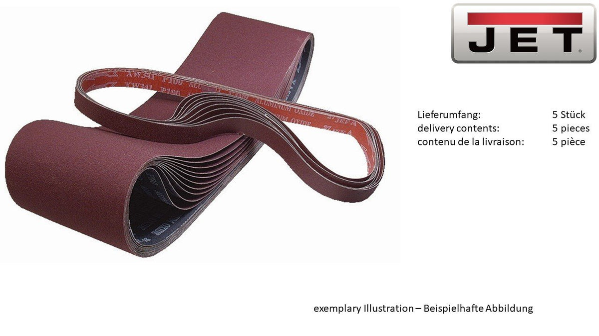 JET Zubehör Schleifen 100120 Schleifbänder, 100 × 914 mm, K80