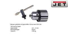 JET Zubehör Drechseln 100390 Schlüsselbohrfutter 0.5-13mm, B16