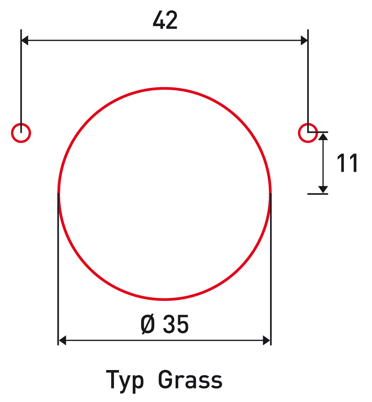 Bernardo Bohrkopf 42 / 11 für Scharnier Typ Grass, mit Aufnahme für Stemmmaschinen 14-1110
