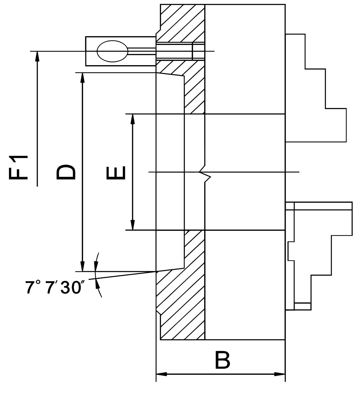 Bernardo Präzisions-3-Backenfutter PO3-250/D6 21-1044F