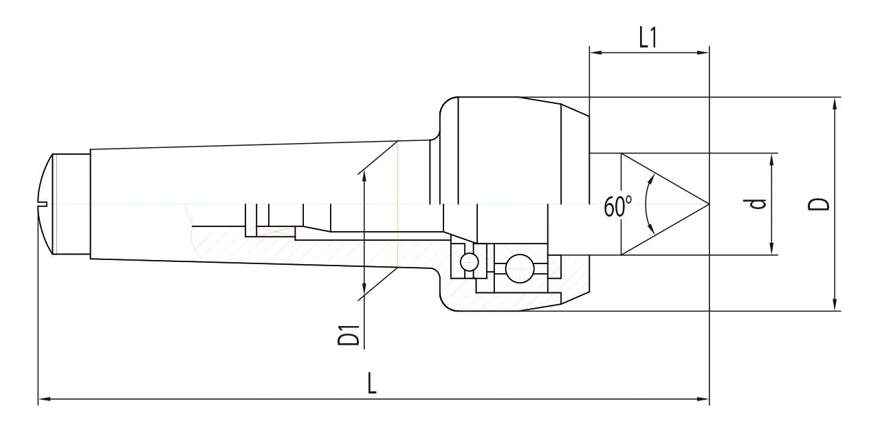 Bernardo Mitlaufende Körnerspitze Typ PC - MK 1 22-1000