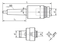 Bernardo Gewindeschneid-Schnellwechselfutterset MK 4 / M12 - M24 24-1093