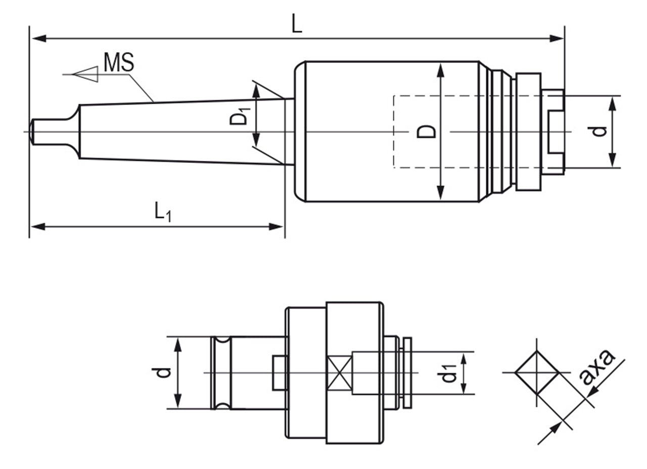 Bernardo Gewindeschneid-Schnellwechselfutterset MK 5 / M12 - M24 24-1094
