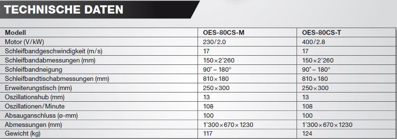 JET OSZILLIERENDE KANTENSCHLEIFMASCHINE OES-80CS-T
