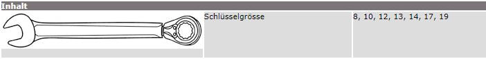 PROMAC JET Ringgabel-Rätschenschlüssel-Satz 7-teilig mit Gelenkkopf, in Kassette Q-707F