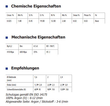 GYS 60 WIG-Schweißstäbe Edelstahl 316L - Ø 1,6mm / L. 330mm - Blister 0,33Kg 087262