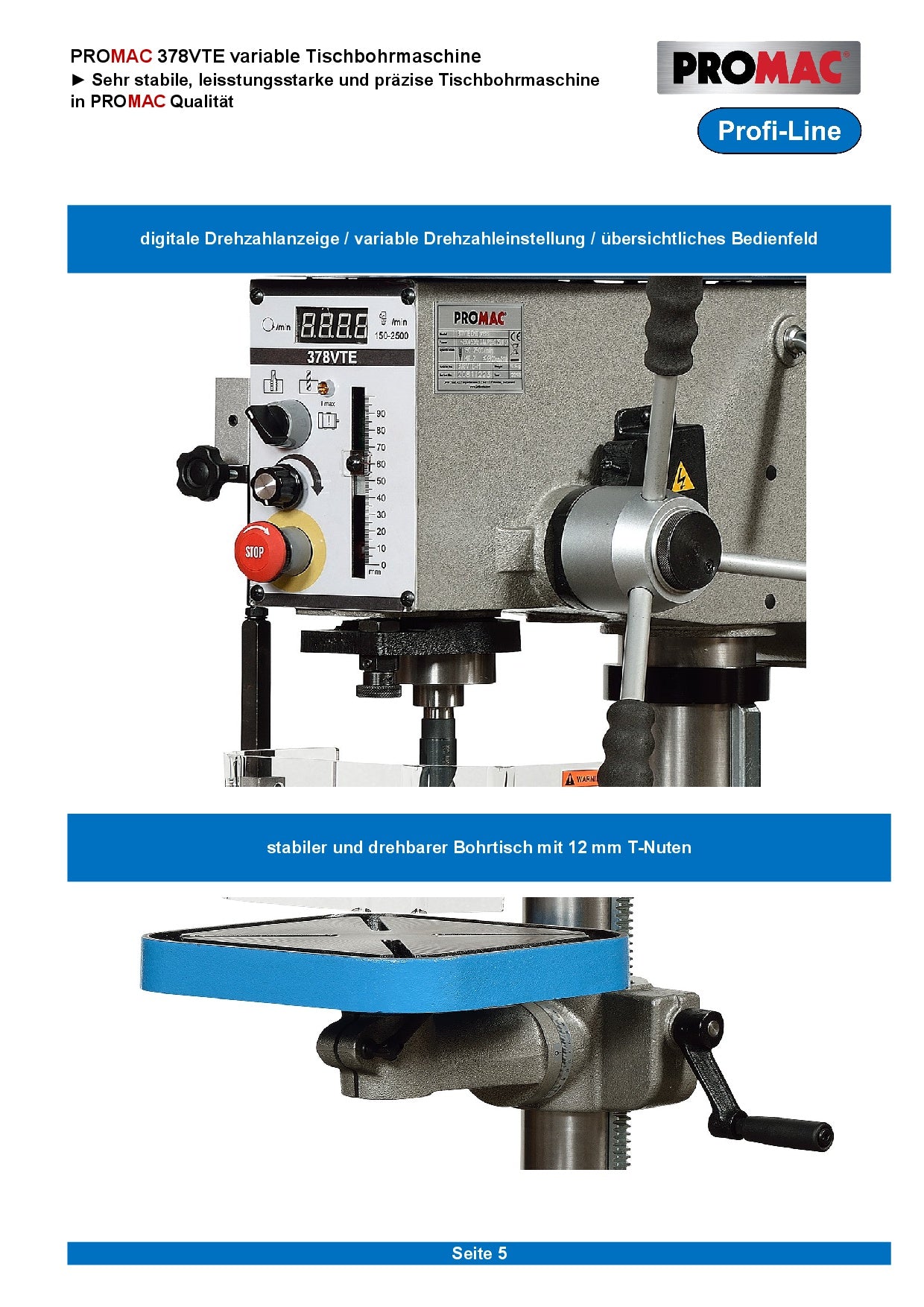 PROMAC TISCHBOHRMASCHINE 378VTE