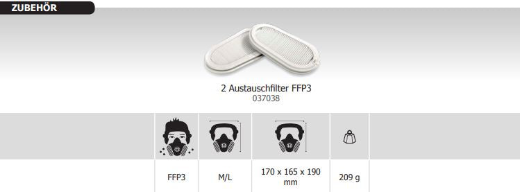 GYS Atem- und Augenschutzsystem LUXE FFP3 - Größe M/L 037021