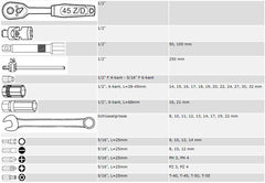 PROMAC Steckschlüsselsatz 1/4" + 1/2", 82-teilig, im Metallkoffer Z-782