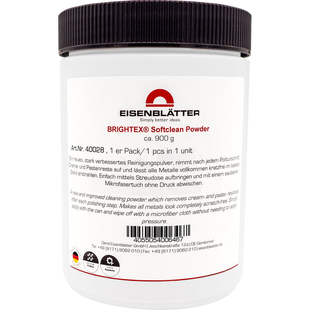 Eisenblätter 40028 BRIGHTEX® Softclean Powder ca. 900 g Dose