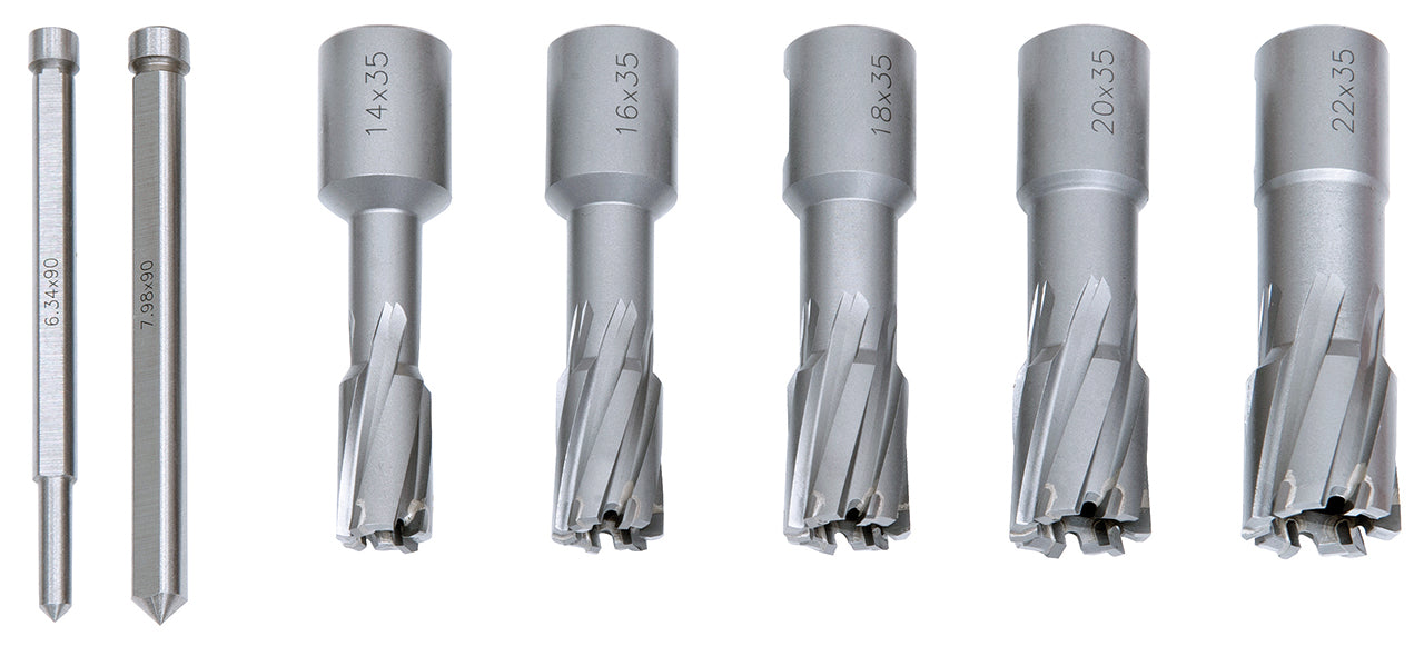 Bernardo HM-Kernbohrer-Set, 14 - 22 mm, Bohrtiefe 35 mm 41-1106