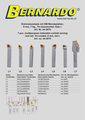 Bernardo Drehmeisselsatz mit HM-Wendeplatten, 8 mm, Satz L 44-3075
