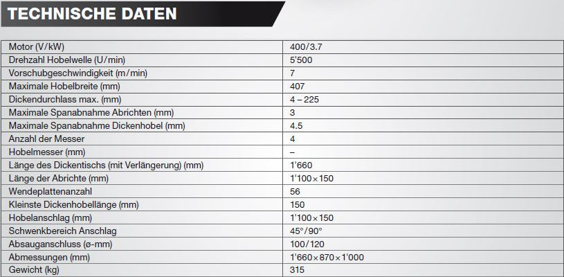 JET ABRICHT-DICKENHOBELMASCHINE JPT-410HH-T
