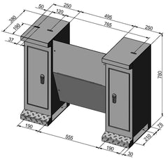 Bernardo Untergestell D3 für Profi(center) 500-Serie 56-1055