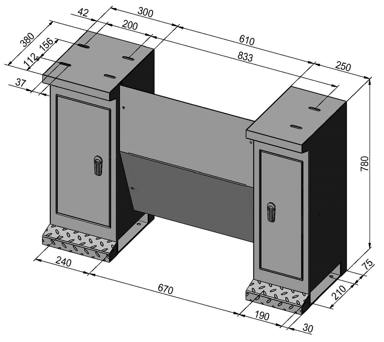 Bernardo Untergestell D6 für Profi(center) 700-Serie 56-1061