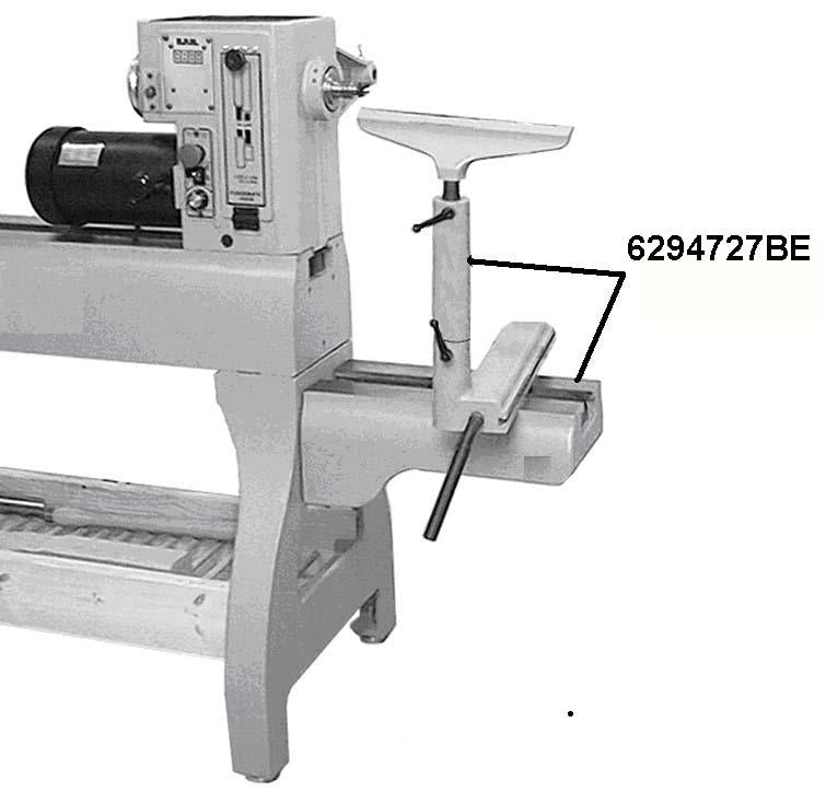 JET Zubehör Drechseln JWL-1440 / 1640 / 1840 / 2035 / 2442 6294727B Bett-Verlängerung, 460 mm mit Schaftverlängerung für Handstahlauflage