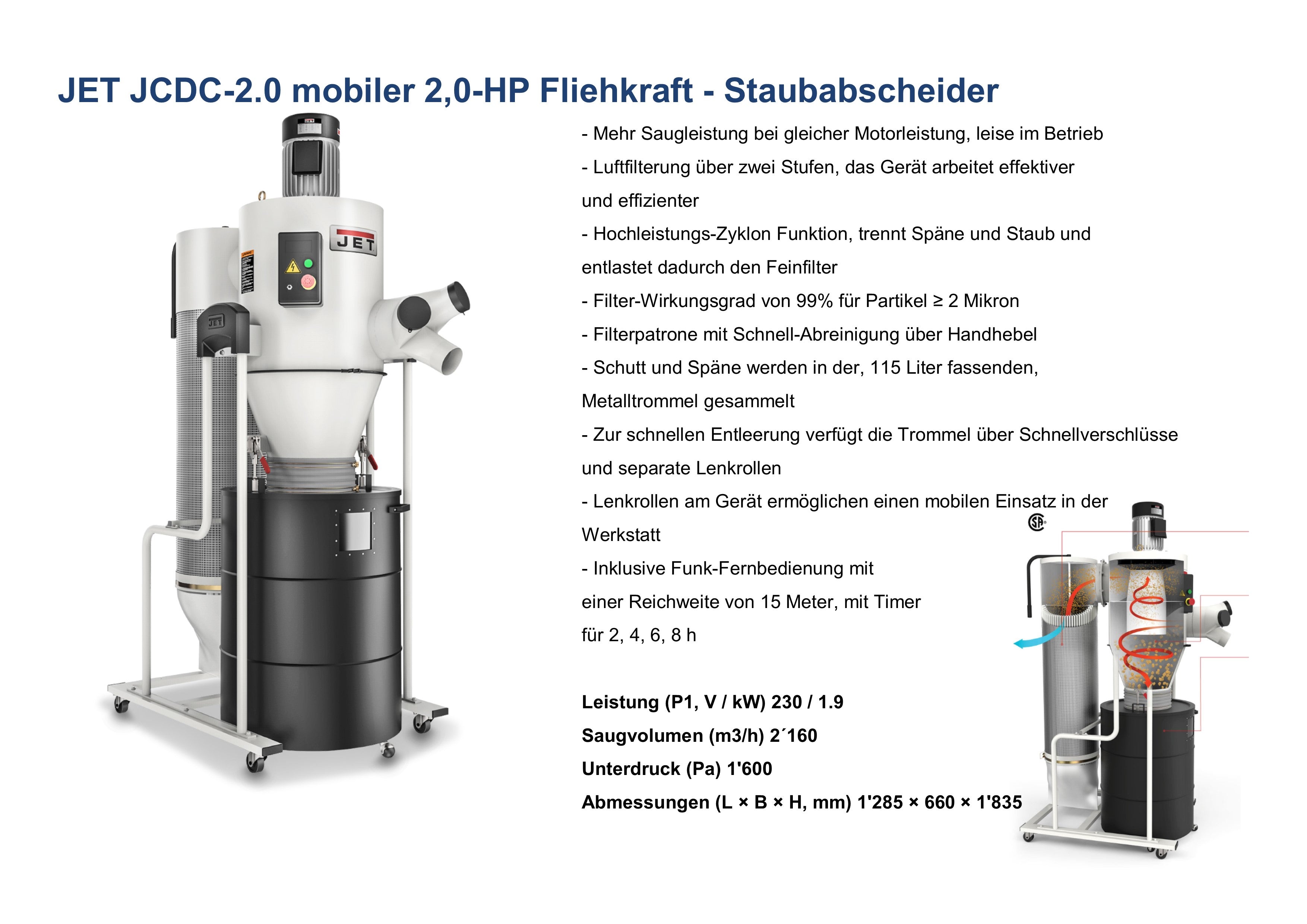 "JET ZYKLON-ABSAUGANLAGE JCDC-2.0-M"