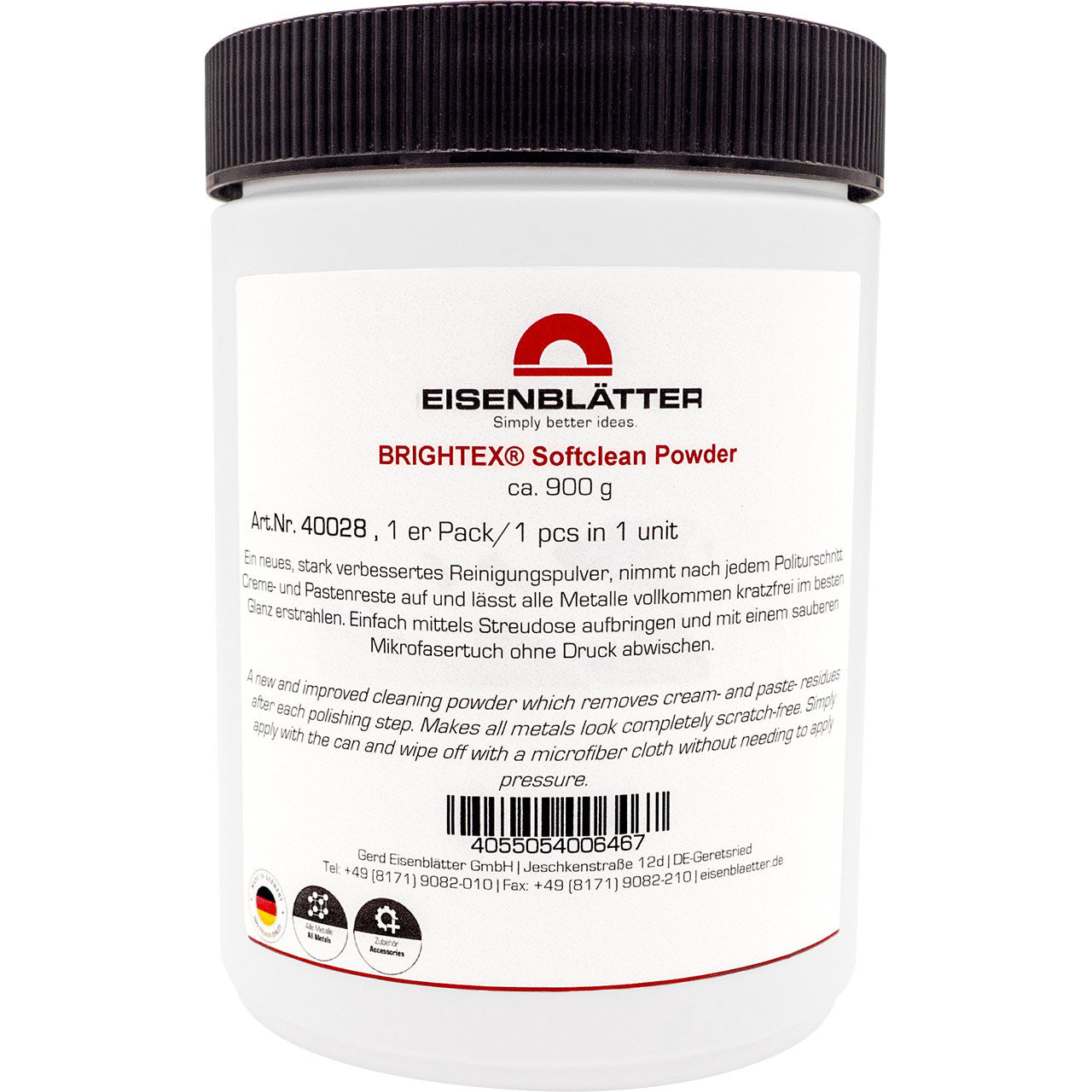 "Eisenblätter 40028 BRIGHTEX® Softclean Powder ca. 900 g Dose"