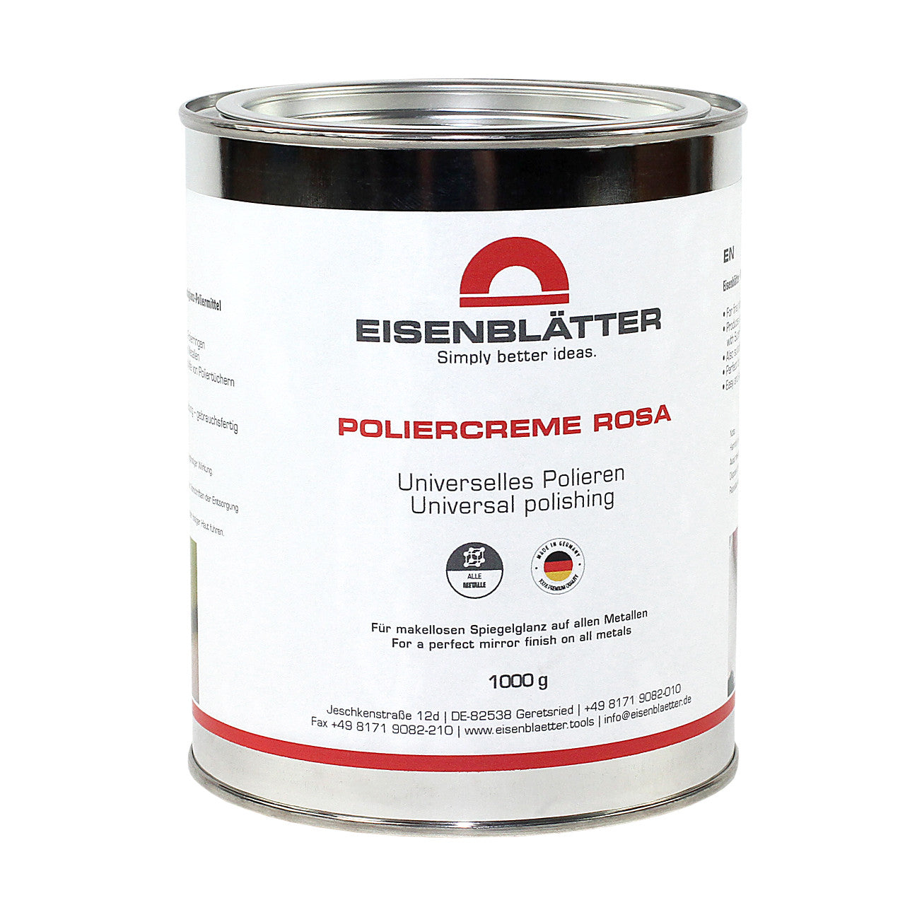 "Eisenblätter 40015 Poliercreme rosa ca. 1 kg Dose"