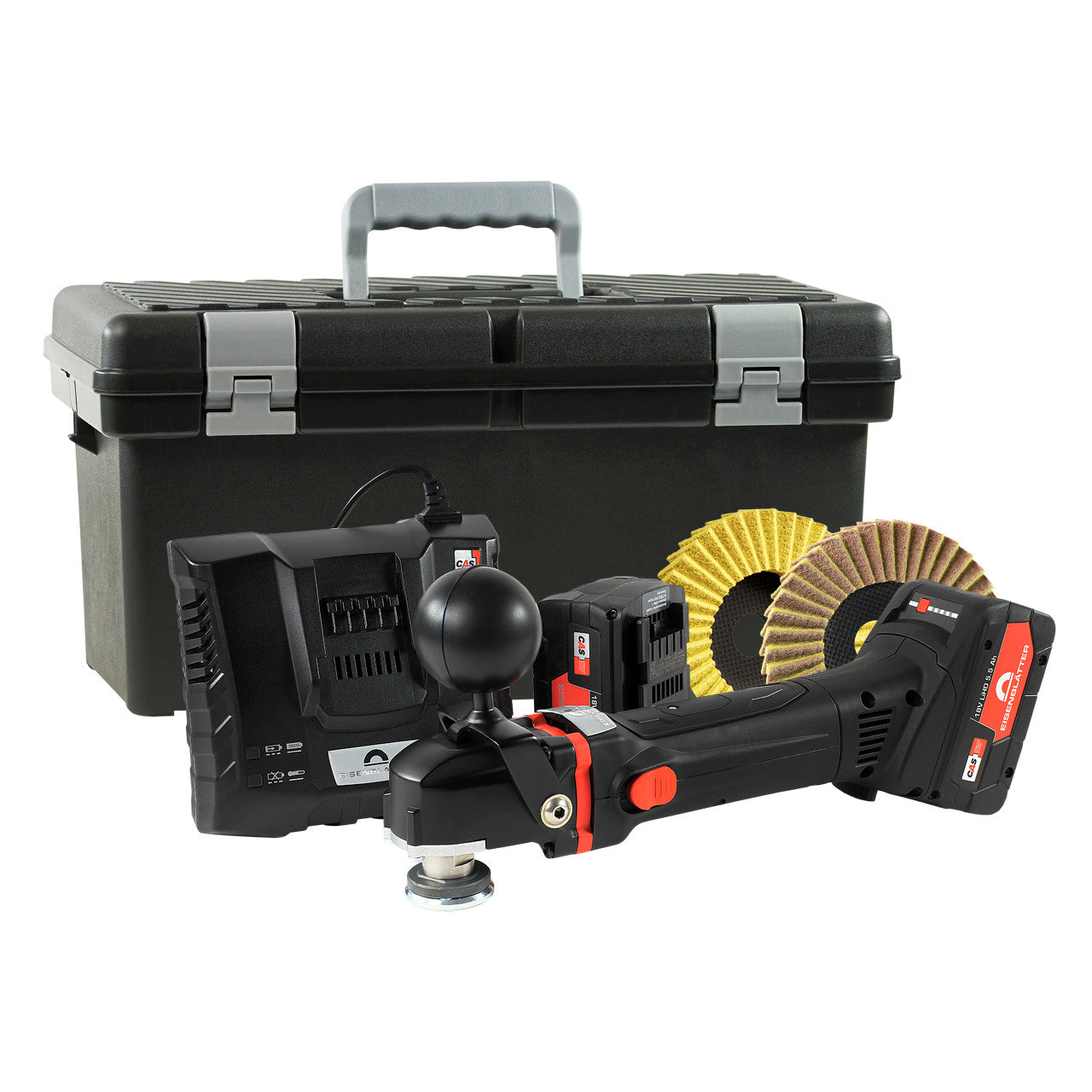 "Eisenblätter 65061 VARILEX® POLISHER AKKU Grundset 18 Volt, 220-240 Volt Anschluss (EU), im Koffer inkl. 2 Akkus"