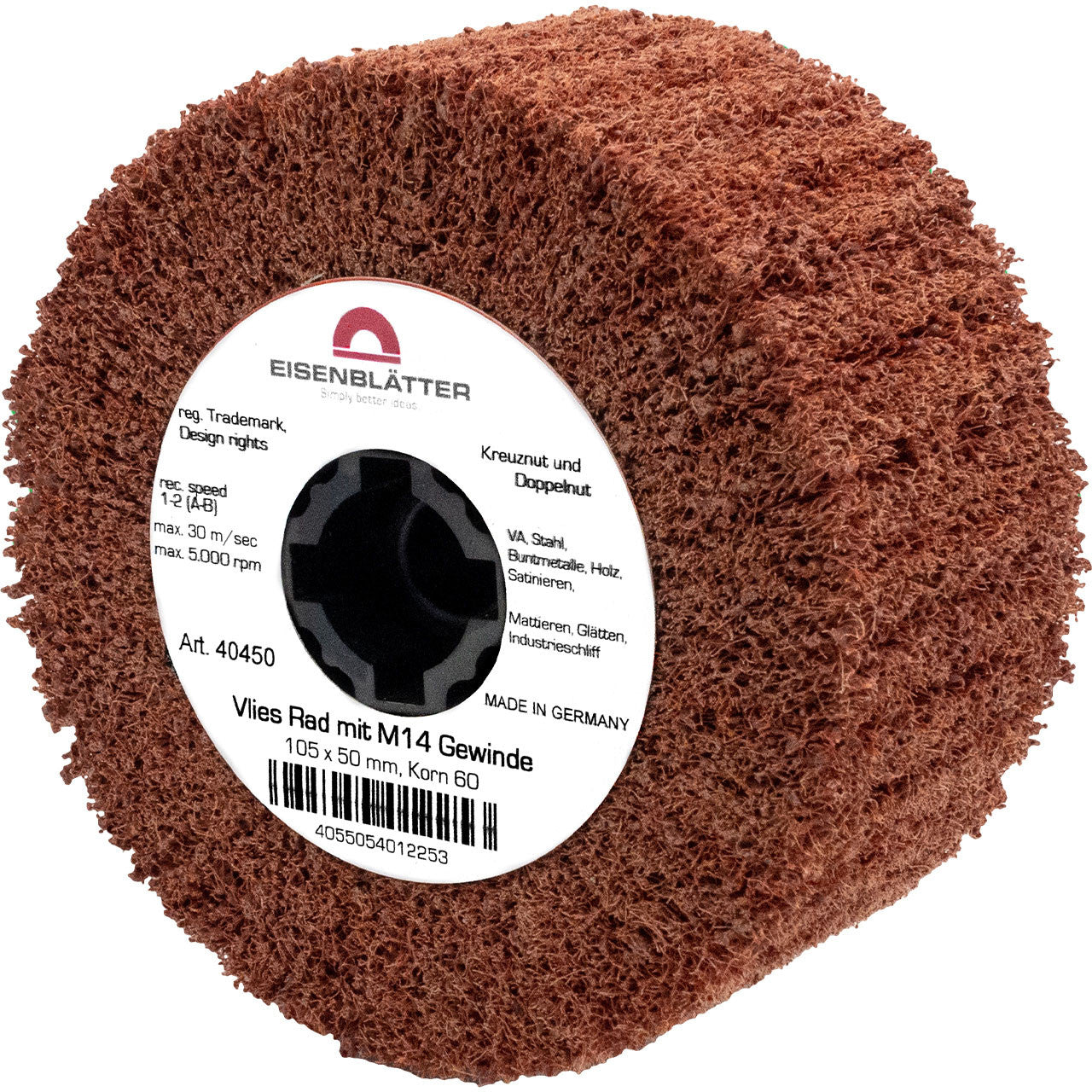 "Eisenblätter 40450 Vlies Rad mit M14 Gewinde 105 x 50 mm, Korn 60  by Eisenblätter"
