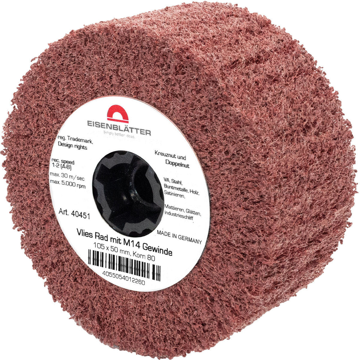 "Eisenblätter 40451 Vlies Rad mit M14 Gewinde 105 x 50 mm, Korn 80  by Eisenblätter"