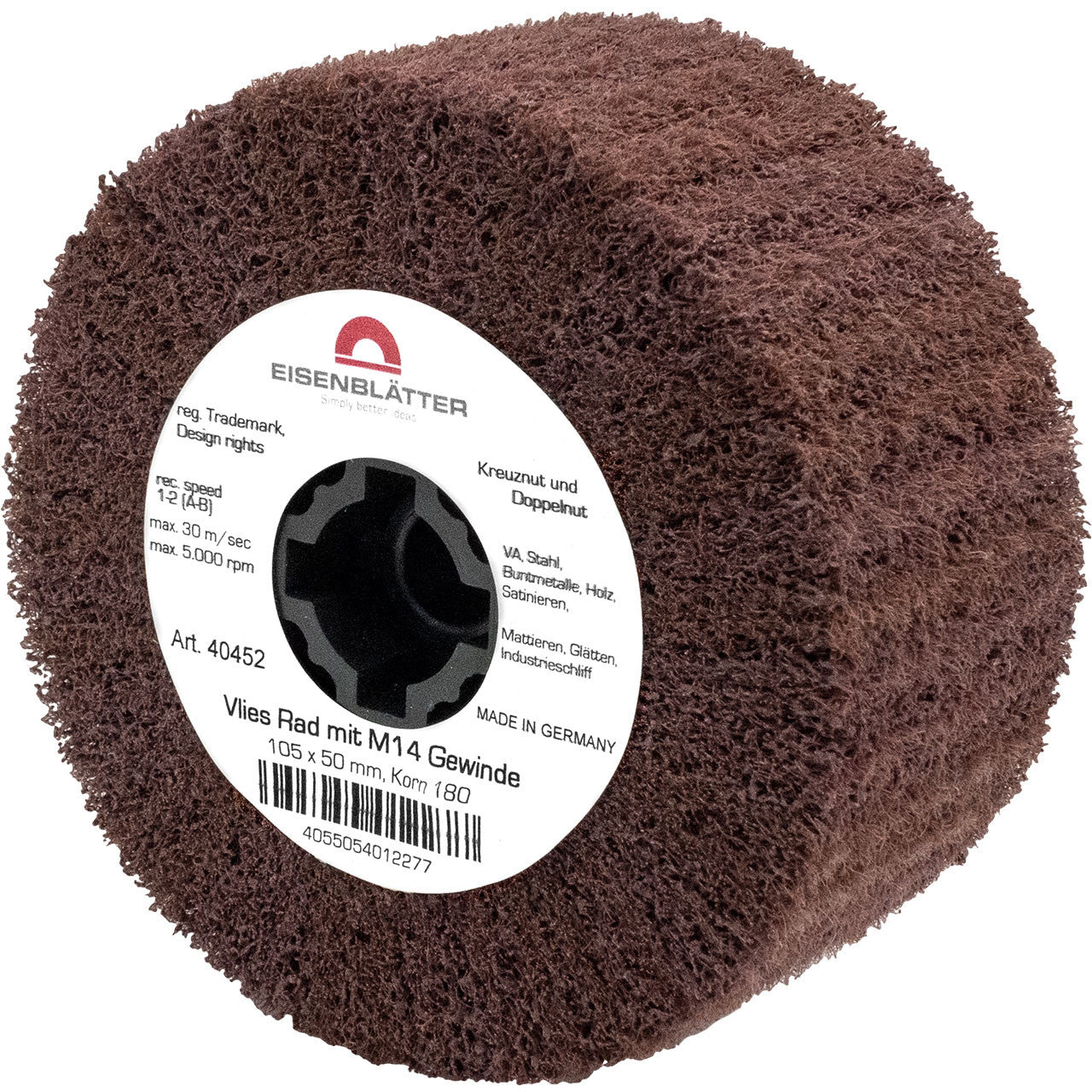 "Eisenblätter 40452 Vlies Rad mit M14 Gewinde 105 x 50 mm, Korn 180  by Eisenblätter"