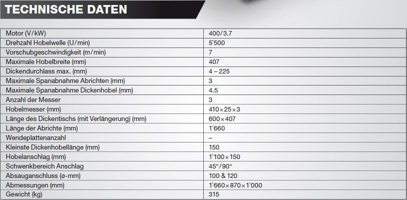 "JET ABRICHT-DICKENHOBELMASCHINE JPT-410-T  by JET"